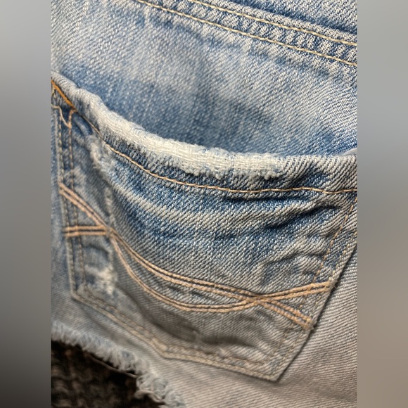 Abercrombie & Fitch Light Blue Distressed Denim Cutoff Shorts - Picture 12 of 14